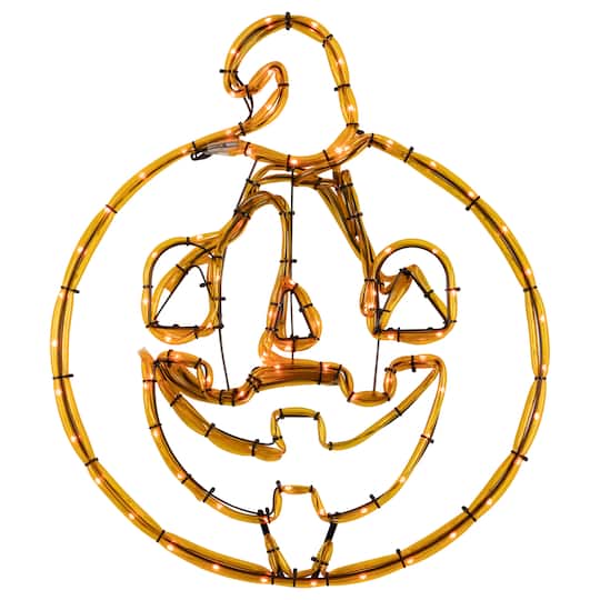 Northlight 18" Orange Jack O Lantern 4 Function Led Lighted Halloween Window Decor, One Size, Orange